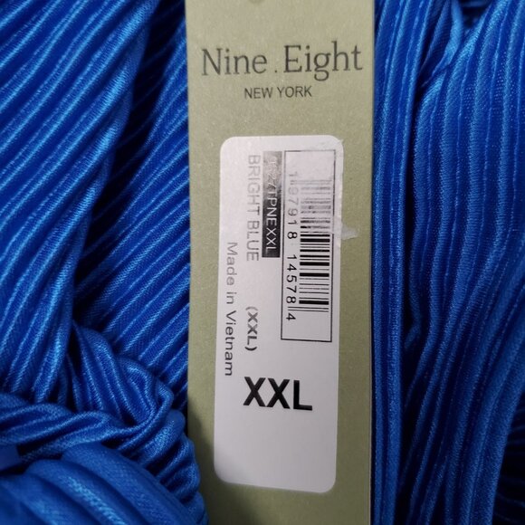 Women's 2 Piece Plisse Pleat Pants Set by Nine.Eight Size XXL Blue Casual Comfor - Picture 7 of 10